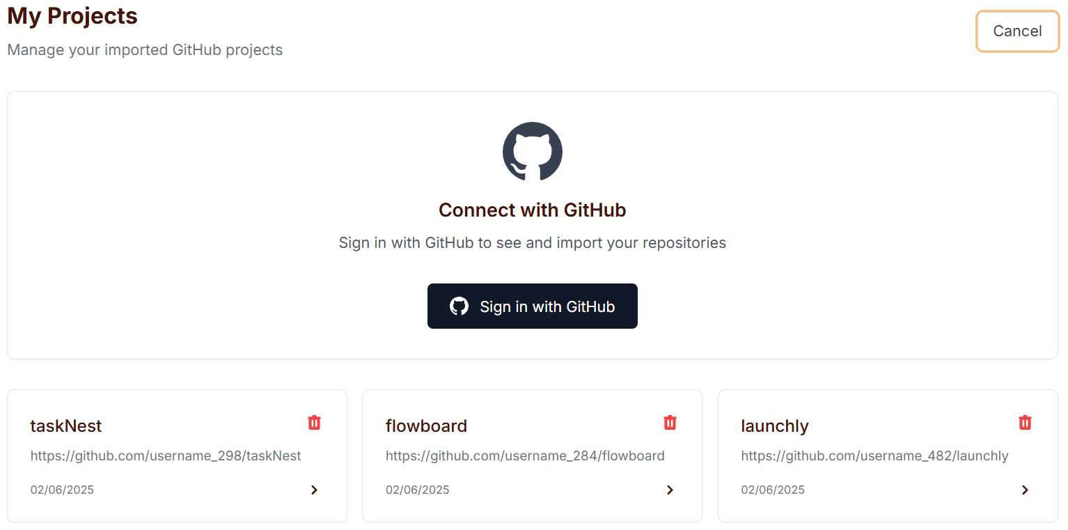 Connect GitHub Repository