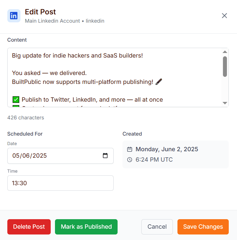 Review, Schedule & Publish